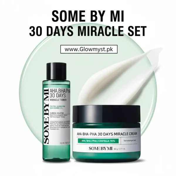 30 Days Acne Miracle Duo bottles displayed neatly for skincare routines