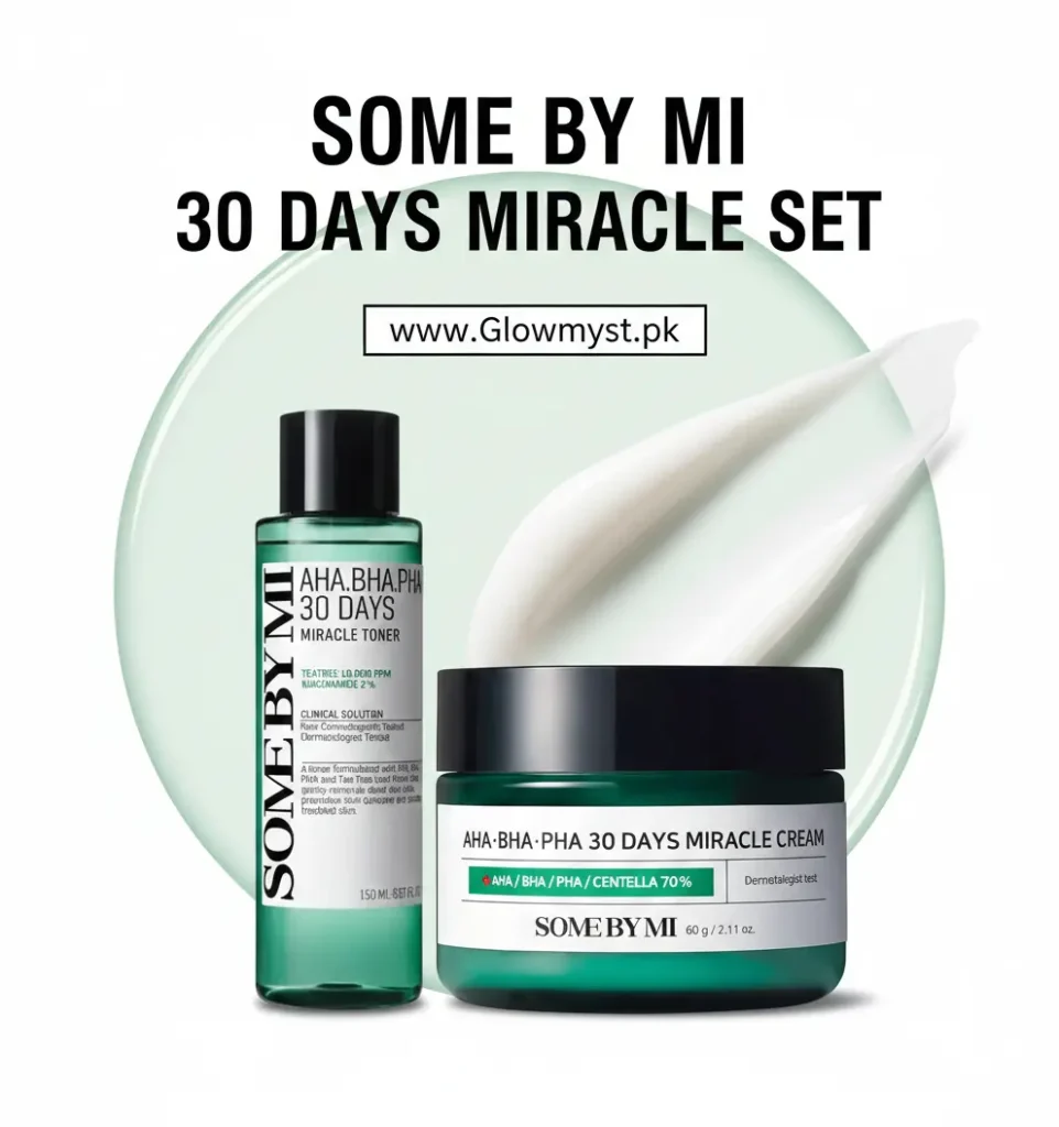 30 Days Acne Miracle Duo bottles displayed neatly for skincare routines