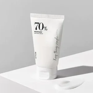 Anua Heartleaf Soothing Cream bottle on display at GlowMyst