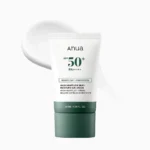 Anua Heartleaf Silky Moisture Mild Sunscreen bottle displayed for daily UV care