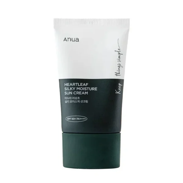 Anua Heartleaf Sun Cream SPF 50+ PA+++ bottle displayed neatly for skincare routines
