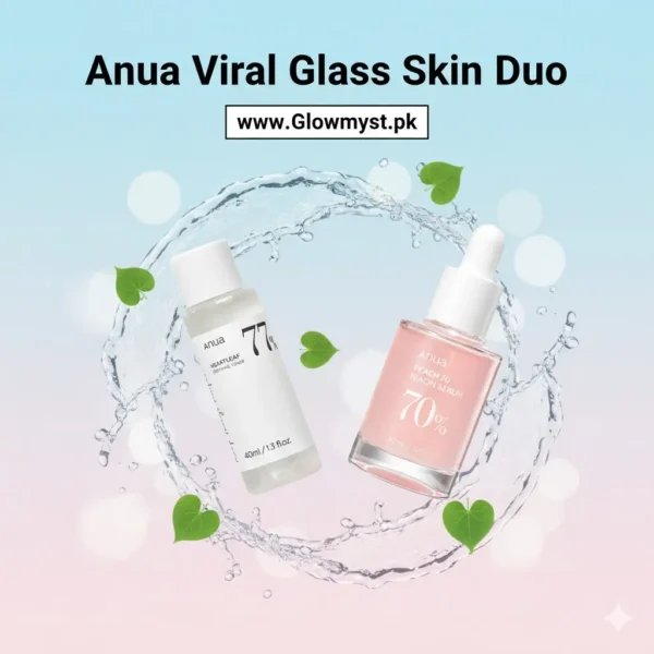 Anua Viral Glass Skin Duo set displayed for glow