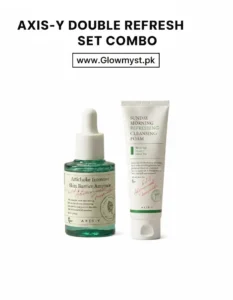 Axis-Y Double Refresh Set skincare products displayed neatly on a clean background