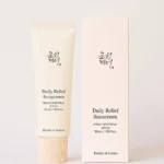 Beauty of Joseon Daily Relief Sunscreen tube packaging on display at GlowMyst