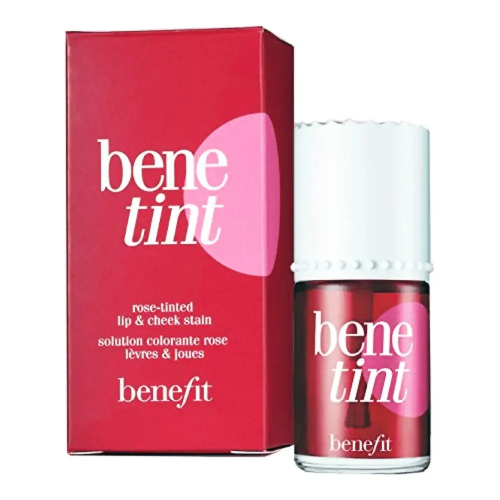 Benefits-Bene-Tint-Rose-Tinted-Lip-and-Cheek-Stain-2.webp Benefit Rose Lip and Cheek Tint bottle displayed on GlowMyst Pakistan