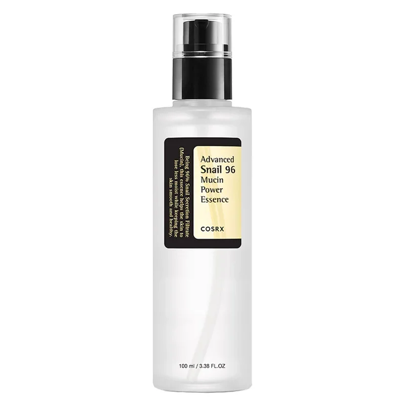 COSRX-Advanced-Snail-96-Mucin-Power-Essence-100-ml.webp COSRX Snail Mucin Essence bottle on display at GlowMyst