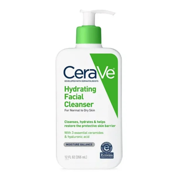 CeraVe Foaming Facial Cleanser bottle on display at GlowMyst