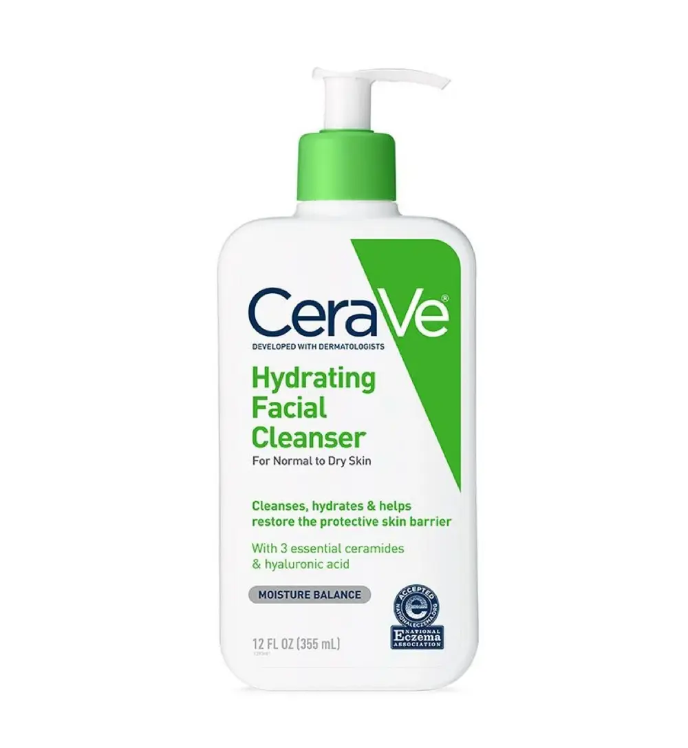 CeraVe-Hydrating-Facial-Cleanser-aE-355ml.webp CeraVe Foaming Facial Cleanser bottle on display at GlowMyst