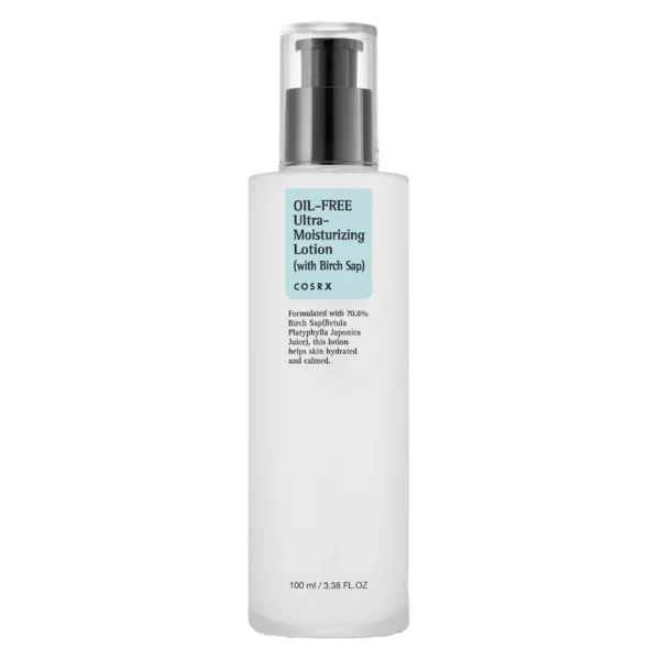 Cosrx Birch Sap Moisturizing Lotion 100ml bottle on display at GlowMyst