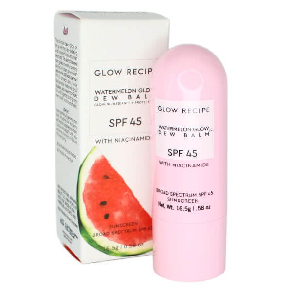 Watermelon Dew Balm SPF 45 packaging on display