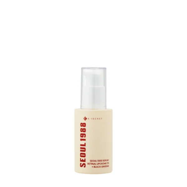 KSecret Seoul Retinal Serum bottle featuring 2% retinal liposome and black ginseng