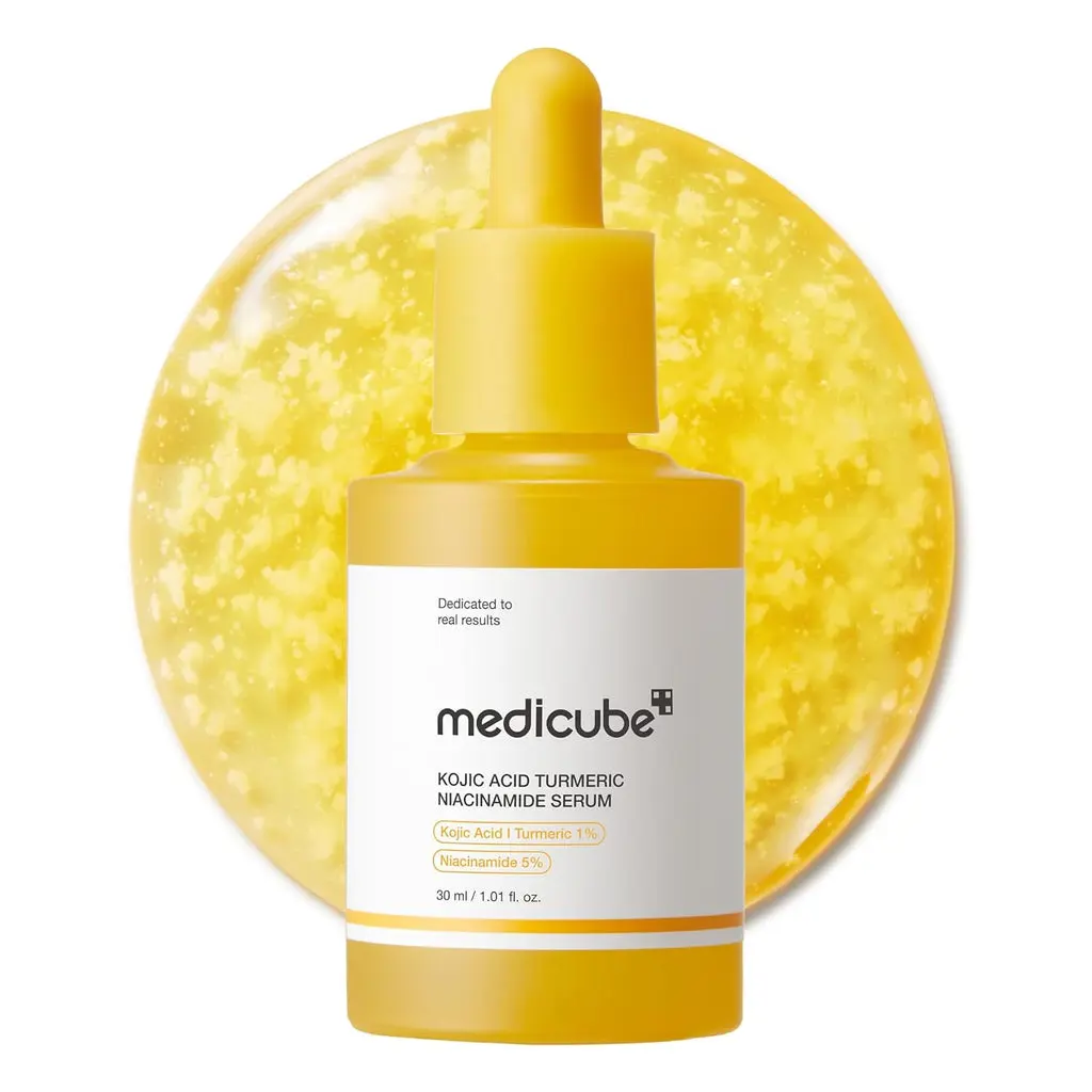 Medicube-Kojic-Acid-Turmeric-Clarifying-Balancing-Capsule-Serum-30ml.webp Medicube Kojic Acid Serum bottle on a clean surface