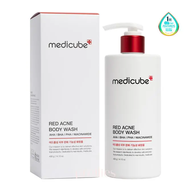 Medicube-Red-Acne-Body-Wash-400g.webp Medicube Red Acne Body Wash 400g bottle for clear skin