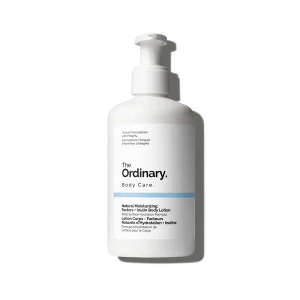 The Ordinary Inulin Body Lotion 240ml bottle on display at GlowMyst