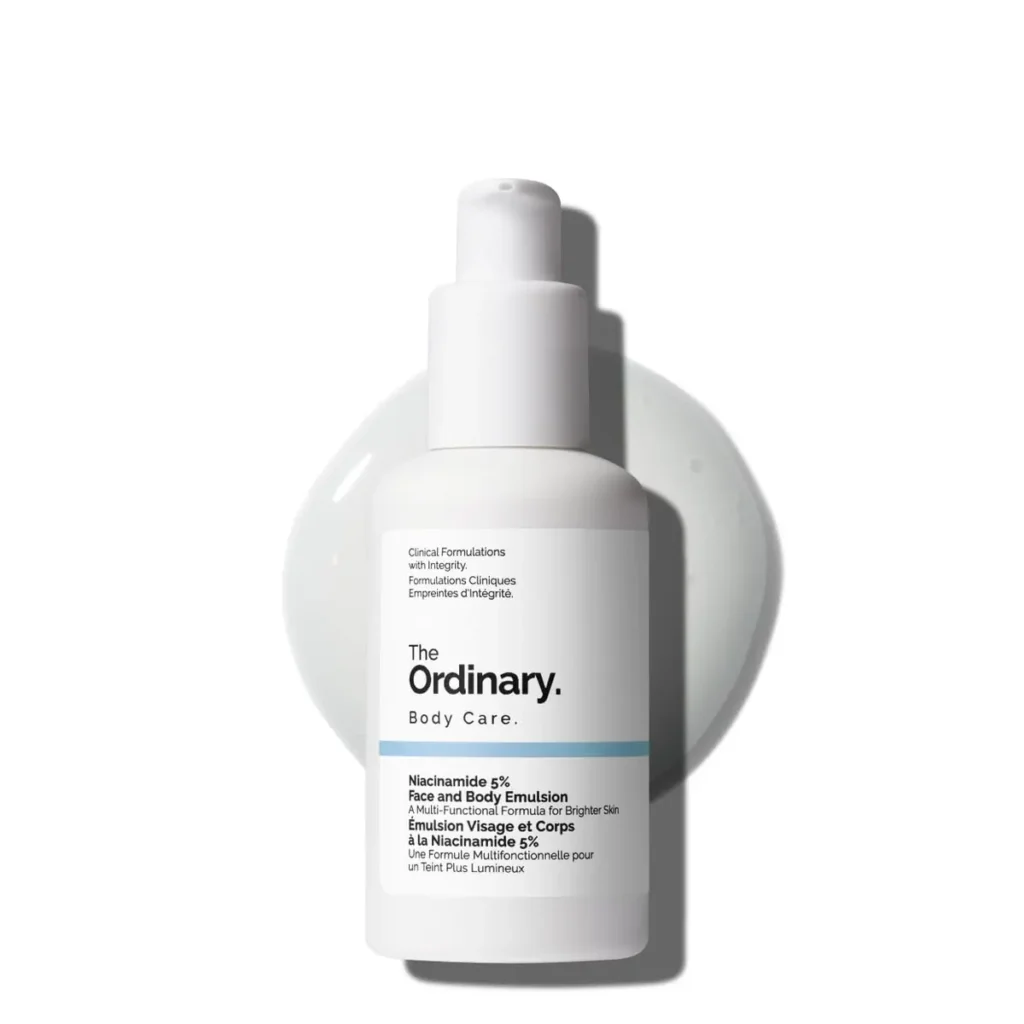 The Ordinary Niacinamide Emulsion bottle displayed against a clean background