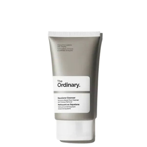 The Ordinary Squalane Cleanser bottle on display at GlowMyst