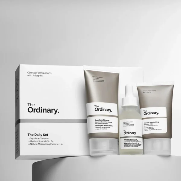 The Ordinary The Daily Set skincare bundle on display