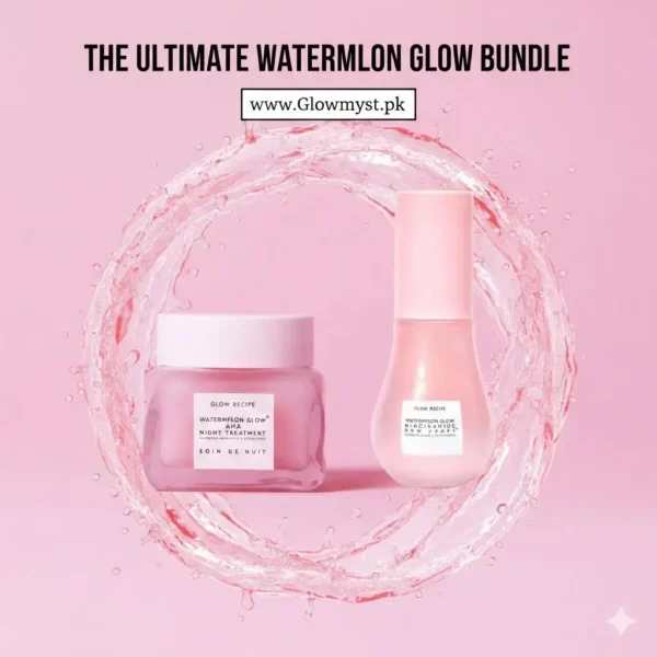 The Ultimate Watermelon Glow Bundle Glow Recipe Watermelon Niacinamide Dew Drops and AHA Night Treatment
