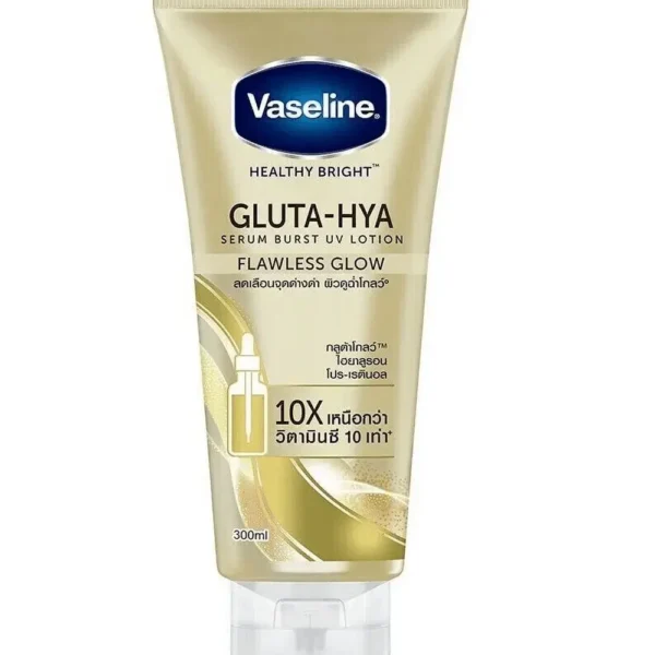 Vaseline Flawless Bright Lotion 330ml bottle on display