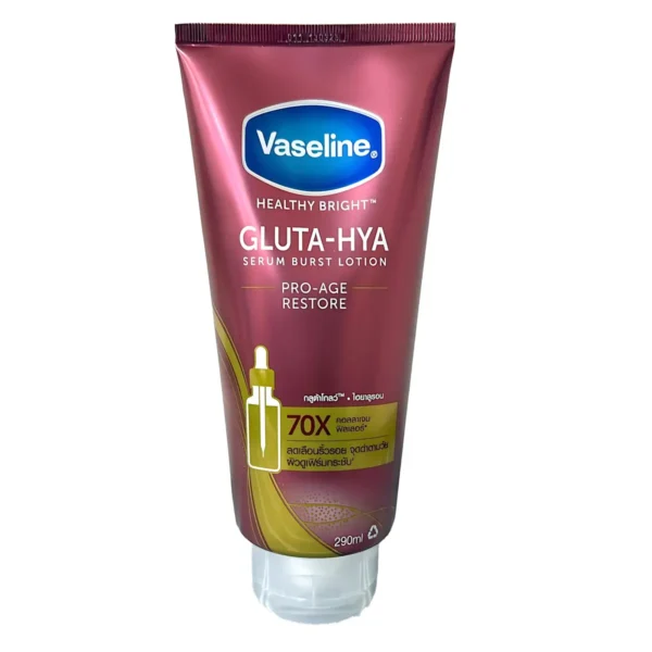 Vaseline Pro-Age Restore Lotion bottle on display