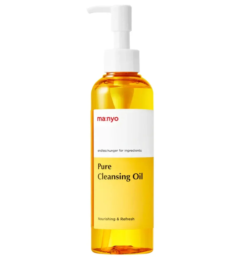 Manyo Pure Cleansing Oil bottle displaying K-beauty skincare packaging