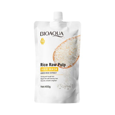 BIOAQUA Rice Pulp Hair Mask 400g tub for dry damaged hair repair