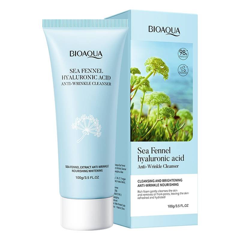 BIOAQUA Hyaluronic Acid Foaming Cleanser 100ml bottle on display