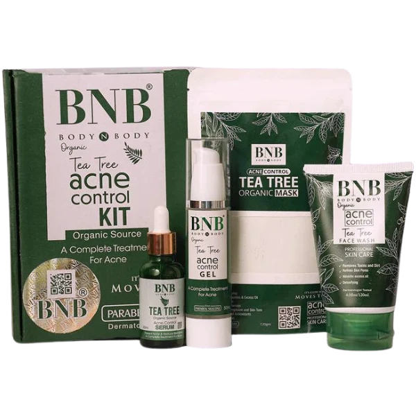 BNB Organic Tea Tree Acne Control Kit for clear skin