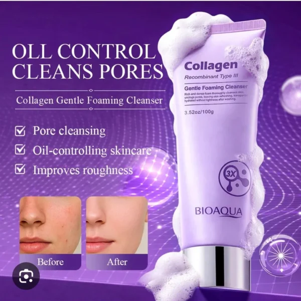 Bioaqua Recombinant Type III Collagen Gentle Foaming Cleanser 100g 2