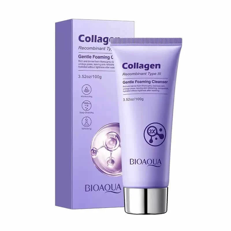 Bioaqua Collagen Foaming Cleanser 100g tube packaging