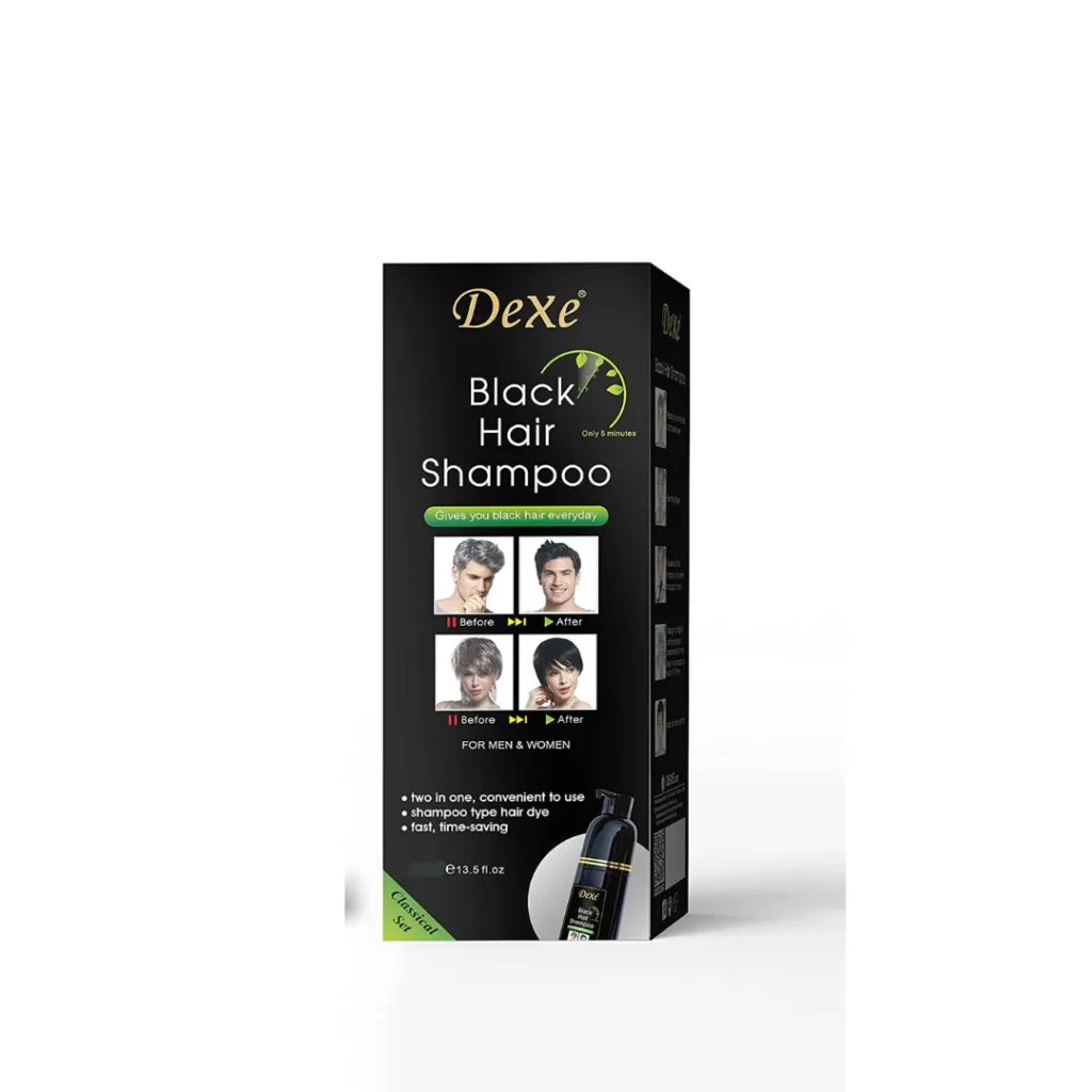 Dexe Black Hair Shampoo 200ml bottle for hair treatment care