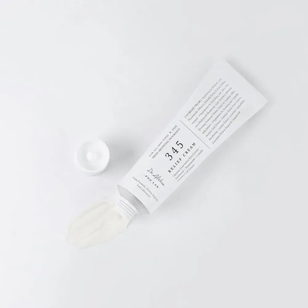 Dr. Althea - 345 Relief Cream Renewed - 50ml (3) Dr. Althea 345 Relief Cream 50 ml bottle on display at GlowMyst