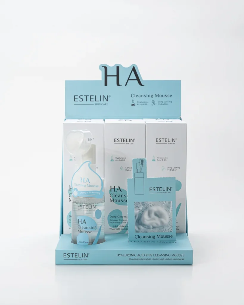 Estelin HA Mousse bottle for daily skincare routine
