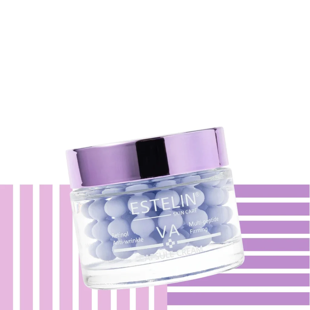 Estelin Retinol Capsule Cream anti-wrinkle jar on display at GlowMyst Pakistan
