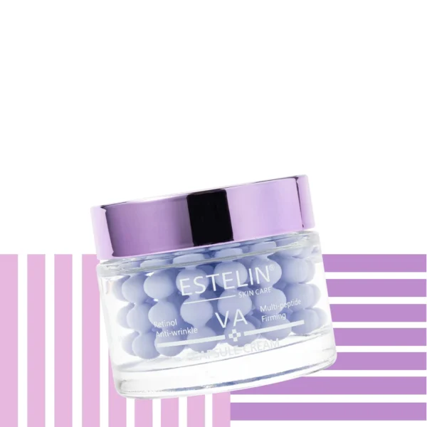 Estelin Retinol Capsule Cream anti-wrinkle jar on display at GlowMyst Pakistan