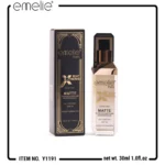 Emelie Matte Liquid Foundation bottle on display
