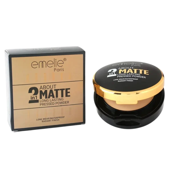 Emelie Matte Pressed Powder compact case displayed on a clean background