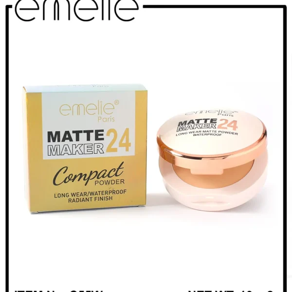 Emelie 2 In 1 Compact Powder for matte long-wear coverage