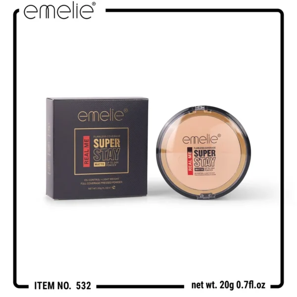 Emelie Real Me Pressed Powder for flawless matte coverage