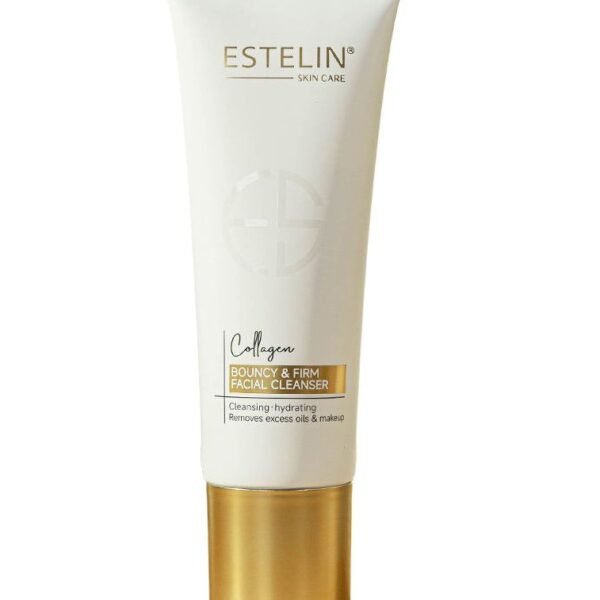 Estelin Collagen Facial Cleanser tube on display