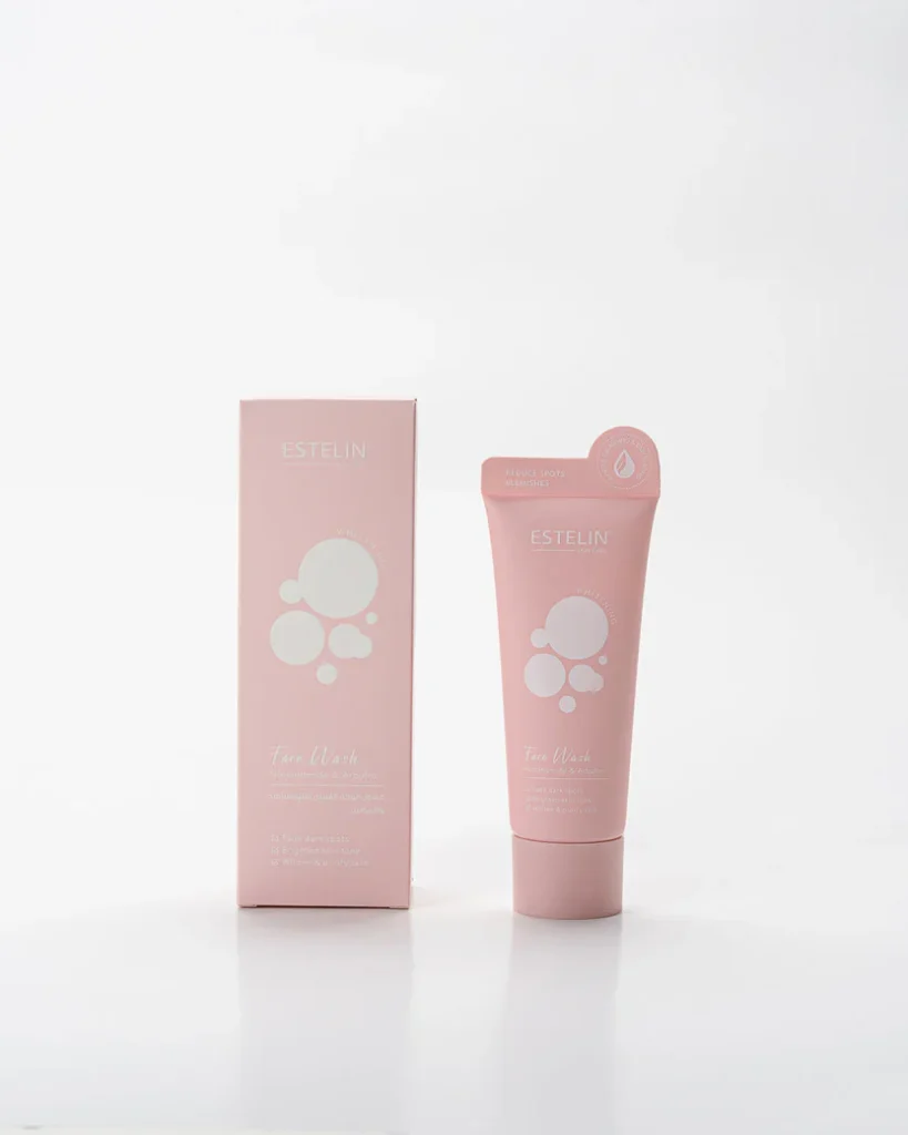 Estelin Niacinamide Face Wash bottle displayed for daily skincare routines
