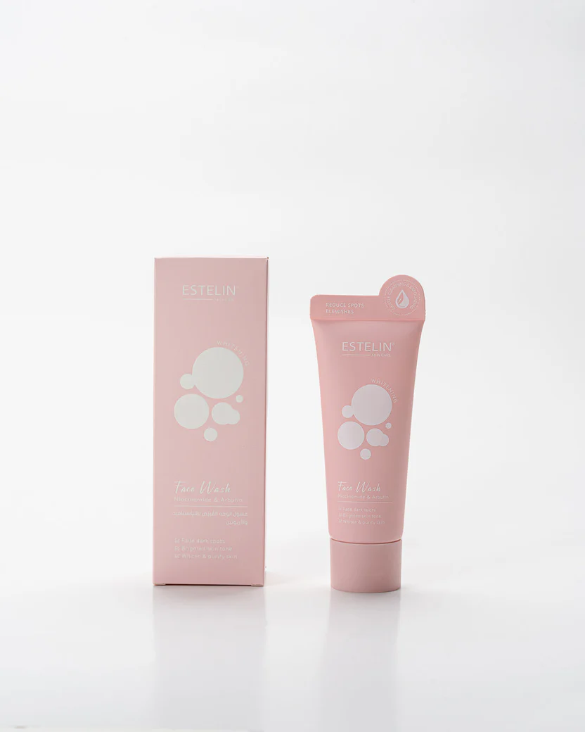 Estelin Niacinamide & Arbutin Whitening Face Wash 4 Estelin Niacinamide Face Wash bottle displayed for daily skincare routines