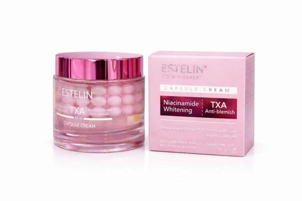 Estelin Niacinamide Whitening Cream bottle on display