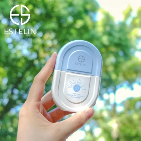 Estelin Ultra-Light Sunscreen bottle and packaging on display