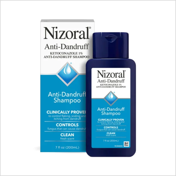 Nizoral Anti Dandruff Shampoo 7 Fl Oz bottle with 1% Ketoconazole formula