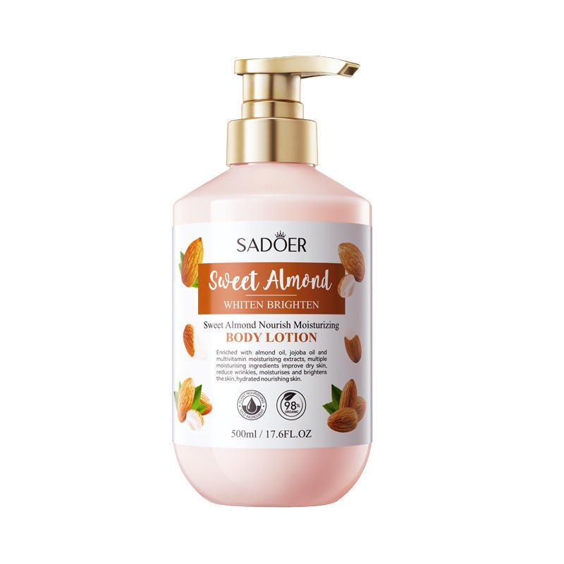 Sadoer Sweet Almond Scrub Moisturising Body Wash Sadoer Sweet Almond Body Wash bottle displayed on GlowMyst