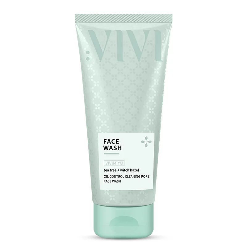 Vivimiyu Tea tree + Witch hazel Facial Cleanser - 180g 1 Vivimiyu Tea Tree Cleanser tube 180g front view packaging