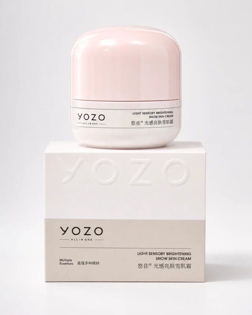 Yozo Brightening Snow Skin Cream jar for daily hydration in Pakistan