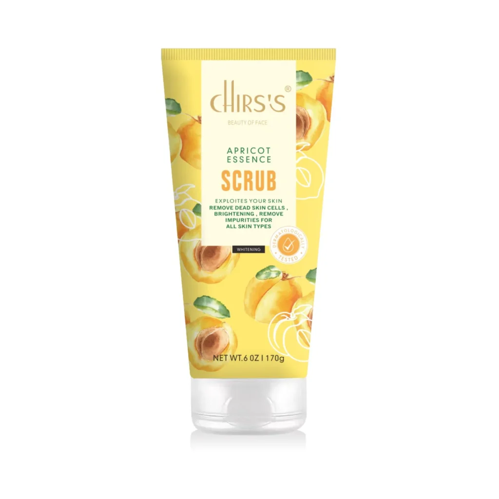 Chirs's Apricot Essence Scrub 170g jar on GlowMyst