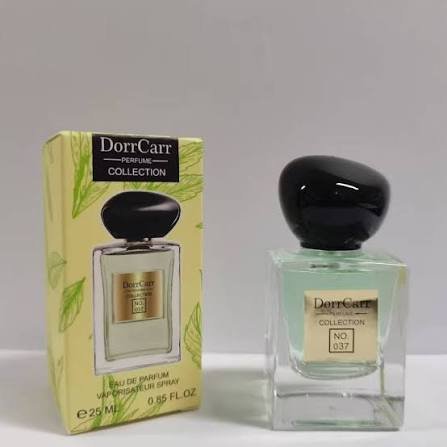 DorrCarr 037 Perfume Vault bottle displayed on a sleek background
